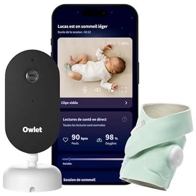 Owlet Dream Duo™ 3 Dream Sock Mint + Dream Sight Système intelligent de surveillance de la santé de bébé - Publicité Owlet Dream Duo™ 3 Dream Sock Mint + Dream Sight Système intelligent de surveillance de la santé de bébé - Publicité