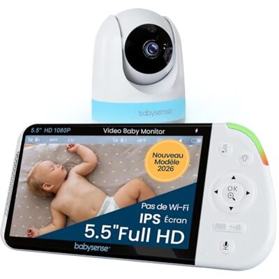 Babysense Moniteur bébé Full HD écran partagé Avec 1 caméra Veilleuse en 6 couleurs Bruit et projecteur de lumière Batterie de 20 heures Connexion sécurisée sans WiFi - Publicité Babysense Moniteur bébé Full HD écran partagé Avec 1 caméra Veilleuse en 6 couleurs Bruit et projecteur de lumière Batterie de 20 heures Connexion sécurisée sans WiFi - Publicité