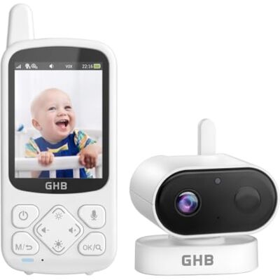 GHB Babyphone Camera 2,8" LCD sans WiFi 2,4 GHz Capteur Température Camera Bebe Surveillance, VOX Mode, Berceuse, Vision Nocturne, Communication Bidirectionnelle - Publicité GHB Babyphone Camera 2,8" LCD sans WiFi 2,4 GHz Capteur Température Camera Bebe Surveillance, VOX Mode, Berceuse, Vision Nocturne, Communication Bidirectionnelle - Publicité