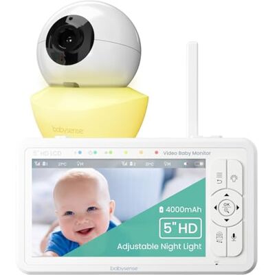 Babysense HDS2 Moniteur Vidéo pour Bébé avec Caméra et Audio, Babyphone 5" HD 720p, sans WiFi, Veilleuse Ajustable, Portée Étendue, Audio Bidirectionnel, Zoom 4X, Vision Nocturne, Batterie 4000mAh - Publicité Babysense HDS2 Moniteur Vidéo pour Bébé avec Caméra et Audio, Babyphone 5" HD 720p, sans WiFi, Veilleuse Ajustable, Portée Étendue, Audio Bidirectionnel, Zoom 4X, Vision Nocturne, Batterie 4000mAh - Publicité