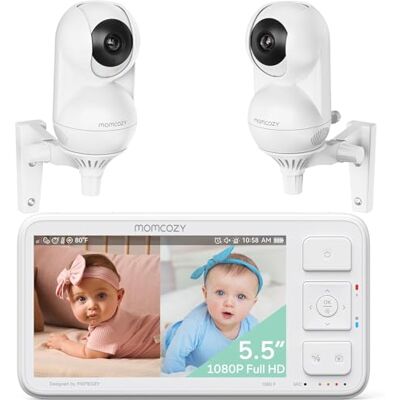 momcozy Babyphone 2 Caméras, Écran Divisé 5.5" Full HD 1080P, Vox, Éco - Publicité momcozy Babyphone 2 Caméras, Écran Divisé 5.5" Full HD 1080P, Vox, Éco - Publicité
