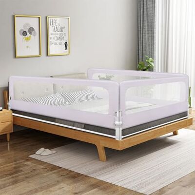 LANTUS Barrière de lit pour Les Tout-Petits, réglable en Hauteur, Cadre en métal Robuste Barrière de Lit Bébé Barrière de Sécurité, Cadre Métallique Anti-Chute, Gray-200 * 70 * 26cm - Publicité LANTUS Barrière de lit pour Les Tout-Petits, réglable en Hauteur, Cadre en métal Robuste Barrière de Lit Bébé Barrière de Sécurité, Cadre Métallique Anti-Chute, Gray-200 * 70 * 26cm - Publicité