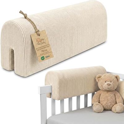 Totsy Baby Tour de lit bébé Respirant 70 cm Contour de Lits pour Tout-Petits Protege Enfant barreaux ou Barriere Bebe Tours Mousse Berceau Protection Velours côtelé Oeko-Tex Beige B - Publicité Totsy Baby Tour de lit bébé Respirant 70 cm Contour de Lits pour Tout-Petits Protege Enfant barreaux ou Barriere Bebe Tours Mousse Berceau Protection Velours côtelé Oeko-Tex Beige B - Publicité