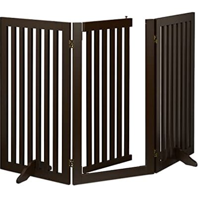 Relaxdays Barrière de sécurité Non Fixe, Porte, Pliable, Pieds, H x L : 92 x 154 cm, pour Chiens, Marron - Publicité Relaxdays Barrière de sécurité Non Fixe, Porte, Pliable, Pieds, H x L : 92 x 154 cm, pour Chiens, Marron - Publicité