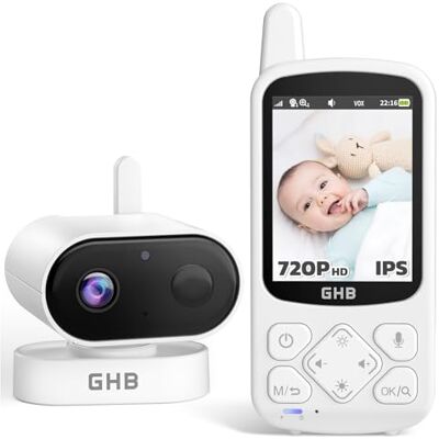 GHB Babyphone Caméra 2,8" 720p Écran IPS 2000 mAh Vision Nocturne - Publicité GHB Babyphone Caméra 2,8" 720p Écran IPS 2000 mAh Vision Nocturne - Publicité