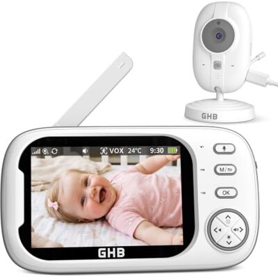 GHB Babyphone Camera 3,5" LCD sans WiFi 8 Berceuses Vision Nocturne VOX - Publicité GHB Babyphone Camera 3,5" LCD sans WiFi 8 Berceuses Vision Nocturne VOX - Publicité