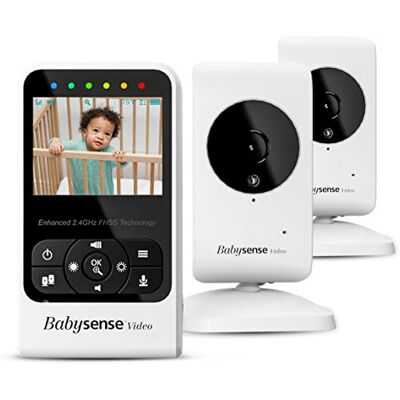 Babysense Moniteur Vidéo pour Bébé, Babyphone avec Deux Caméras et Audio, Température des Locaux, Vision Nocturne, Communication Bidirectionnelle, Berceuses et Fonction de Bruit Blanc, Modèle V24R_2 - Publicité Babysense Moniteur Vidéo pour Bébé, Babyphone avec Deux Caméras et Audio, Température des Locaux, Vision Nocturne, Communication Bidirectionnelle, Berceuses et Fonction de Bruit Blanc, Modèle V24R_2 - Publicité