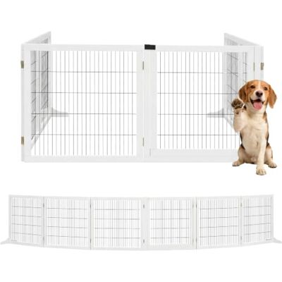 PawHut Barrière de sécurité Chien barrière autoportante barrière modulable Pliable 6 Panneaux 2 Pieds Support Bois de pin 432 x 36 x 70 cm Blanc - Publicité PawHut Barrière de sécurité Chien barrière autoportante barrière modulable Pliable 6 Panneaux 2 Pieds Support Bois de pin 432 x 36 x 70 cm Blanc - Publicité