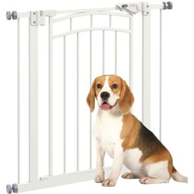 PawHut Barrière de sécurité pour Chien Extensible 74-80 cm, Double Verrouillage, Fermeture Automatique, barrière d'escalier à Fixation par Pression sans percer, Hauteur 76 cm, Blanc - Publicité PawHut Barrière de sécurité pour Chien Extensible 74-80 cm, Double Verrouillage, Fermeture Automatique, barrière d'escalier à Fixation par Pression sans percer, Hauteur 76 cm, Blanc - Publicité