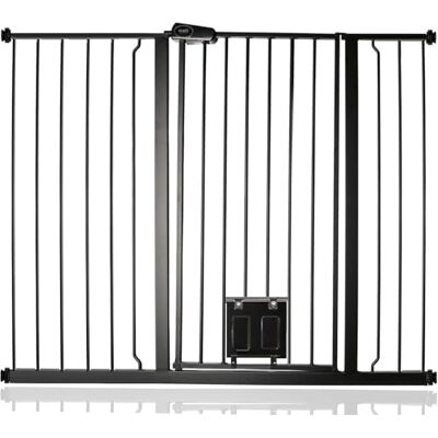Bettacare Barrière pour Chien avec Trappe Verrouillable, Barrière de Sécurité Extra Haute pour Animaux, 120,3cm 127,9cm, Hauteur 104cm, Couleur Noir - Publicité Bettacare Barrière pour Chien avec Trappe Verrouillable, Barrière de Sécurité Extra Haute pour Animaux, 120,3cm 127,9cm, Hauteur 104cm, Couleur Noir - Publicité