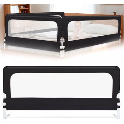 LANTUS Barrière de lit pour Les Tout-Petits, réglable en Hauteur, Cadre en métal Robuste Barrière de Lit Bébé Barrière de Sécurité, Cadre Métallique Anti-Chute, Black-200 * 70 * 26cm - Publicité LANTUS Barrière de lit pour Les Tout-Petits, réglable en Hauteur, Cadre en métal Robuste Barrière de Lit Bébé Barrière de Sécurité, Cadre Métallique Anti-Chute, Black-200 * 70 * 26cm - Publicité
