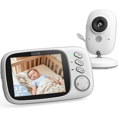 GHB Babyphone Caméra 3,2" Moniteur Vidéo 2,4 GHz Surveillance Bébé VOX - Publicité GHB Babyphone Caméra 3,2" Moniteur Vidéo 2,4 GHz Surveillance Bébé VOX - Publicité