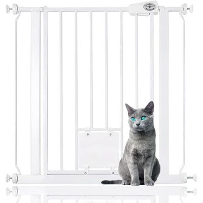 Bettacare Barrière de Sécurité pour Chien avec Trappe Verrouillable, Installation Facile, 75cm 83cm, Hauteur 75cm, Couleur Blanc - Publicité Bettacare Barrière de Sécurité pour Chien avec Trappe Verrouillable, Installation Facile, 75cm 83cm, Hauteur 75cm, Couleur Blanc - Publicité