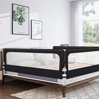LANTUS Barrière de lit pour Les Tout-Petits, réglable en Hauteur, Cadre en métal Robuste Portable Bed Rail, Barrière de Sécurité, Cadre Métallique Anti-Chute, Noir-180 * 70 * 26cm - Publicité LANTUS Barrière de lit pour Les Tout-Petits, réglable en Hauteur, Cadre en métal Robuste Portable Bed Rail, Barrière de Sécurité, Cadre Métallique Anti-Chute, Noir-180 * 70 * 26cm - Publicité