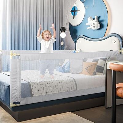 LANTUS Barrière de lit pour Les Tout-Petits, réglable en Hauteur, Cadre en métal Robuste Barrière de Lit Bébé Portable Bed Rail, Cadre Métallique Anti-Chute, Gris foncé 2,0 m - Publicité LANTUS Barrière de lit pour Les Tout-Petits, réglable en Hauteur, Cadre en métal Robuste Barrière de Lit Bébé Portable Bed Rail, Cadre Métallique Anti-Chute, Gris foncé 2,0 m - Publicité