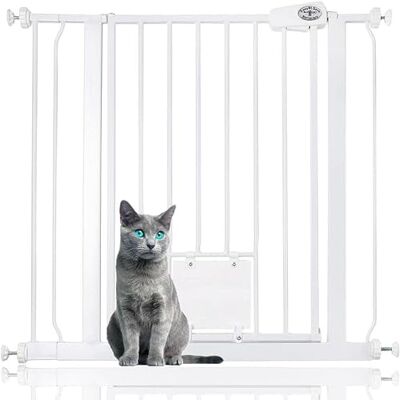 Bettacare Barrière de Sécurité pour Chien avec Trappe Verrouillable, Installation Facile, 81,4cm 89cm, Hauteur 75cm, Couleur Blanc - Publicité Bettacare Barrière de Sécurité pour Chien avec Trappe Verrouillable, Installation Facile, 81,4cm 89cm, Hauteur 75cm, Couleur Blanc - Publicité
