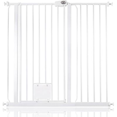 Bettacare Barrière pour Chien avec Trappe Verrouillable, Barrière de Sécurité Extra Haute pour Animaux, 107,4cm 115cm, Hauteur 104cm, Couleur Blanc - Publicité Bettacare Barrière pour Chien avec Trappe Verrouillable, Barrière de Sécurité Extra Haute pour Animaux, 107,4cm 115cm, Hauteur 104cm, Couleur Blanc - Publicité