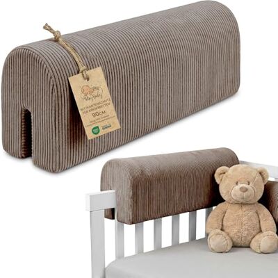 Totsy Baby Tour de lit bébé Respirant 90 cm Contour de Lits pour Tout-Petits Protege Enfant barreaux ou Barriere Bebe Tours Mousse Berceau Protection Velours côtelé Oeko-Tex Marron - Publicité Totsy Baby Tour de lit bébé Respirant 90 cm Contour de Lits pour Tout-Petits Protege Enfant barreaux ou Barriere Bebe Tours Mousse Berceau Protection Velours côtelé Oeko-Tex Marron - Publicité
