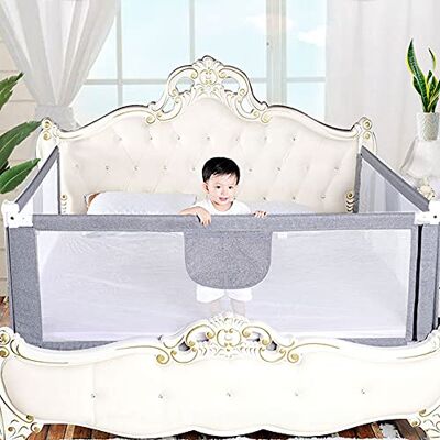 LANTUS Barrière de Lit Enfants Bébés, Barrière de Sécurité Pliable et Ajustable, Protection Bord de Lit pour Sécurité des Enfants Bébés Portable Bedrail -1.5m-Gris - Publicité LANTUS Barrière de Lit Enfants Bébés, Barrière de Sécurité Pliable et Ajustable, Protection Bord de Lit pour Sécurité des Enfants Bébés Portable Bedrail -1.5m-Gris - Publicité