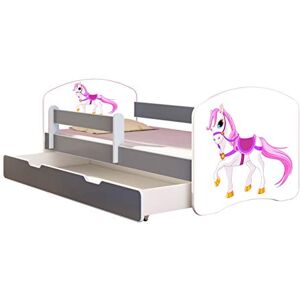 ACMA Lit Enfant Junior TIROIR Matelas sommier Gratuite Gris Meubles pour Enfants II (43 Petit Cheval, 160 x 80 cm + tiroir) - Publicité ACMA Lit Enfant Junior TIROIR Matelas sommier Gratuite Gris Meubles pour Enfants II (43 Petit Cheval, 160 x 80 cm + tiroir) - Publicité