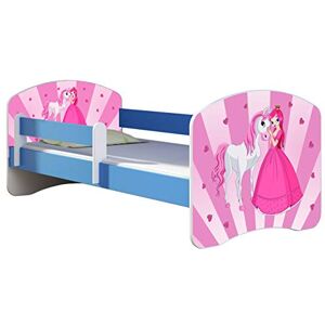 ACMA Lit Enfant Junior TIROIR Matelas sommier Gratuite Bleu Meubles pour Enfants II (08 Princesse avec Poney, 140 x 70 cm) - Publicité ACMA Lit Enfant Junior TIROIR Matelas sommier Gratuite Bleu Meubles pour Enfants II (08 Princesse avec Poney, 140 x 70 cm) - Publicité