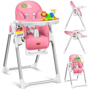 KIDIZ ® Chaise haute 3 en 1 Chaise haute pour enfant avec arceau de jeu, chaise longue pour bébé, chaise haute combinée, Siège haut pour bébé,7 hauteurs réglables, rose - Publicité KIDIZ ® Chaise haute 3 en 1 Chaise haute pour enfant avec arceau de jeu, chaise longue pour bébé, chaise haute combinée, Siège haut pour bébé,7 hauteurs réglables, rose - Publicité