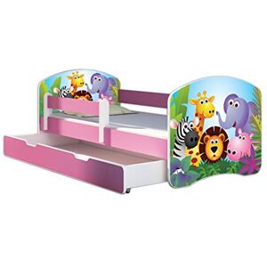 ACMA Lit enfant Bébé II TIROIR MATELAS GRATUITE ROSE (01 Zoo, 140x70 cm + tiroir) - Publicité ACMA Lit enfant Bébé II TIROIR MATELAS GRATUITE ROSE (01 Zoo, 140x70 cm + tiroir) - Publicité