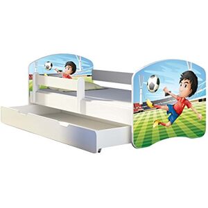 ACMA Lit Enfant Junior TIROIR Matelas Gratuite Blanc II (13 Joueur de Foot, 140x70 cm + tiroir) - Publicité ACMA Lit Enfant Junior TIROIR Matelas Gratuite Blanc II (13 Joueur de Foot, 140x70 cm + tiroir) - Publicité
