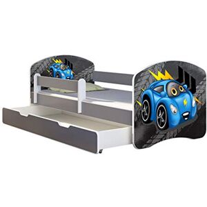 ACMA Lit Enfant Junior TIROIR Matelas sommier Gratuite Gris Meubles pour Enfants II (04 Voiturette Bleue, 180 x 80 cm + tiroir) - Publicité ACMA Lit Enfant Junior TIROIR Matelas sommier Gratuite Gris Meubles pour Enfants II (04 Voiturette Bleue, 180 x 80 cm + tiroir) - Publicité