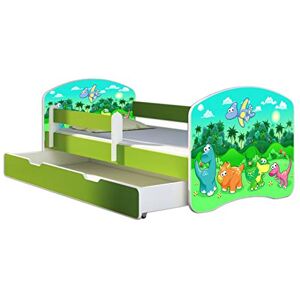ACMA Lit Enfant Junior TIROIR Matelas sommier Gratuite Vert Meubles pour Enfants II (30 Dinosaures, 140 x 70 cm + tiroir) - Publicité ACMA Lit Enfant Junior TIROIR Matelas sommier Gratuite Vert Meubles pour Enfants II (30 Dinosaures, 140 x 70 cm + tiroir) - Publicité