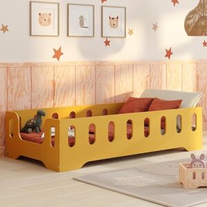 smartwood Lit Enfant 80x160 cm Lit au Sol Enfant en Bois Naturel avec Barrière de Sécurité et Sommier Charge Jusqu’à 230 kg Lits Montessori pour Garçons et Filles TILA 2B Jaune - Publicité smartwood Lit Enfant 80x160 cm Lit au Sol Enfant en Bois Naturel avec Barrière de Sécurité et Sommier Charge Jusqu’à 230 kg Lits Montessori pour Garçons et Filles TILA 2B Jaune - Publicité