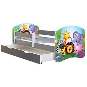 ACMA Lit Enfant Junior TIROIR Matelas sommier Gratuite Gris Meubles pour Enfants II (01 Zoo, 160 x 80 cm + tiroir) - Publicité ACMA Lit Enfant Junior TIROIR Matelas sommier Gratuite Gris Meubles pour Enfants II (01 Zoo, 160 x 80 cm + tiroir) - Publicité