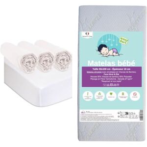 Easy Dort - Berceau 50x100 - 50x100 cm - Coton blanc - Matelas bébé - Publicité Easy Dort - Berceau 50x100 - 50x100 cm - Coton blanc - Matelas bébé - Publicité