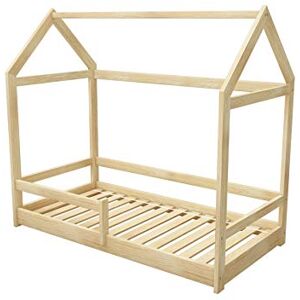 ACMA Lit Enfant Bébé Maison 2 Pine Blanc 140x70 160x80 180x80 200x90 (Naturel, 200x90) - Publicité ACMA Lit Enfant Bébé Maison 2 Pine Blanc 140x70 160x80 180x80 200x90 (Naturel, 200x90) - Publicité