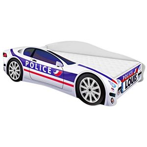 ACMA Lit Junior Voiture de Police 160×80 avec Matelas + Sommier Lit Voiture Garçon Personnalisation Prénom Offerte Couchage Junior Design Auto - Publicité ACMA Lit Junior Voiture de Police 160×80 avec Matelas + Sommier Lit Voiture Garçon Personnalisation Prénom Offerte Couchage Junior Design Auto - Publicité