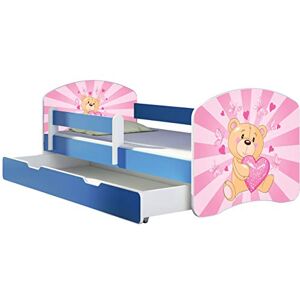 ACMA Lit Enfant Junior TIROIR Matelas sommier Gratuite Bleu Meubles pour Enfants II (10 Nounours cœur Rose, 180 x 80 cm + tiroir) - Publicité ACMA Lit Enfant Junior TIROIR Matelas sommier Gratuite Bleu Meubles pour Enfants II (10 Nounours cœur Rose, 180 x 80 cm + tiroir) - Publicité
