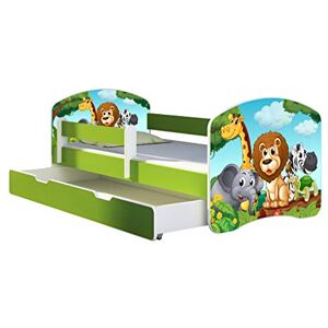 ACMA Lit Enfant Junior TIROIR Matelas sommier Gratuite Vert Meubles pour Enfants II (02 Petits Animaux, 140 x 70 cm + tiroir) - Publicité ACMA Lit Enfant Junior TIROIR Matelas sommier Gratuite Vert Meubles pour Enfants II (02 Petits Animaux, 140 x 70 cm + tiroir) - Publicité