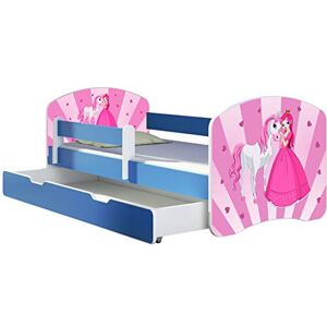 ACMA Lit Enfant Junior TIROIR Matelas sommier Gratuite Bleu Meubles pour Enfants II (08 Princesse avec Poney, 180 x 80 cm + tiroir) - Publicité ACMA Lit Enfant Junior TIROIR Matelas sommier Gratuite Bleu Meubles pour Enfants II (08 Princesse avec Poney, 180 x 80 cm + tiroir) - Publicité
