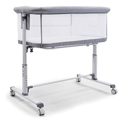 Asalvo Berceau cododo latéral rabattable, 6 hauteurs réglables, matelas inclus, maille respirante à 360°, certifié EN 1130 et EN 16890, gris ciel - Publicité Asalvo Berceau cododo latéral rabattable, 6 hauteurs réglables, matelas inclus, maille respirante à 360°, certifié EN 1130 et EN 16890, gris ciel - Publicité