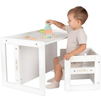 KiddyMoon - TC-002 - Blanc - 61x44x44 - Table et ensemble de chaises - Publicité KiddyMoon - TC-002 - Blanc - 61x44x44 - Table et ensemble de chaises - Publicité