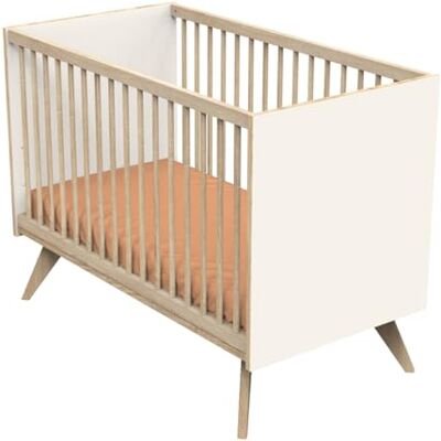 Sauthon Lit bébé 120x60 à barreaux sur Pieds décor Vanille - Publicité Sauthon Lit bébé 120x60 à barreaux sur Pieds décor Vanille - Publicité
