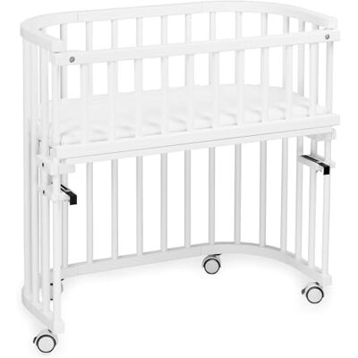 babybay Original lit cododo en Bois de hêtre Massif/Compact et modulable/Hauteur du lit réglable en continu/lit bébé évolutif (Peint en Blanc) / avec Matelas, Barres, Roues - Publicité babybay Original lit cododo en Bois de hêtre Massif/Compact et modulable/Hauteur du lit réglable en continu/lit bébé évolutif (Peint en Blanc) / avec Matelas, Barres, Roues - Publicité
