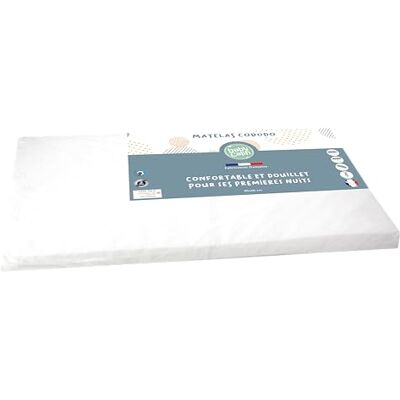 Babycalin Matelas cododo bébé 83x50x4 cm Pour lit cododo et berceau cododo Matelas bébé confortable et douillet pour ses premières nuits Matelas berceau déhoussable Fabriqué en France - Publicité Babycalin Matelas cododo bébé 83x50x4 cm Pour lit cododo et berceau cododo Matelas bébé confortable et douillet pour ses premières nuits Matelas berceau déhoussable Fabriqué en France - Publicité