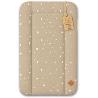 Totsy Baby Matelas a langer bebe 70x50 cm table à langer pour bébé avec plan, tapis imperméable facile à nettoyer à poser sur une machine à laver ou une commode Hemnes Oeko-Tex Beige avec étoiles blanches - Publicité Totsy Baby Matelas a langer bebe 70x50 cm table à langer pour bébé avec plan, tapis imperméable facile à nettoyer à poser sur une machine à laver ou une commode Hemnes Oeko-Tex Beige avec étoiles blanches - Publicité