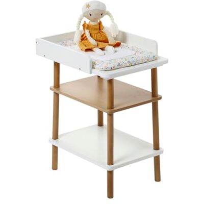 Vertbaudet Jouet Enfant Poupon Table à Langer Poupée Bois FSC blanc TU change, soins, plateau, étagères - Publicité Vertbaudet Jouet Enfant Poupon Table à Langer Poupée Bois FSC blanc TU change, soins, plateau, étagères - Publicité