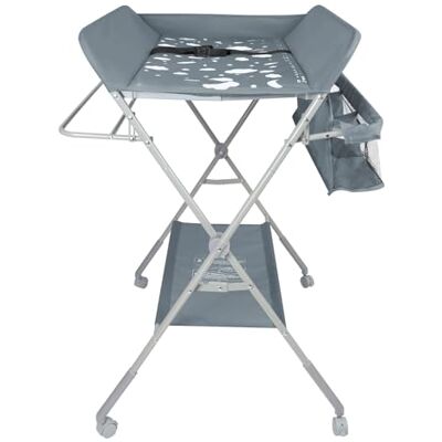 LANTUS Table à langer pour bébé avec roues, station à langer pliante portable à hauteur réglable avec organiseur de pépinière et support de rangement80*58 * 90 cm-gris foncé - Publicité LANTUS Table à langer pour bébé avec roues, station à langer pliante portable à hauteur réglable avec organiseur de pépinière et support de rangement80*58 * 90 cm-gris foncé - Publicité