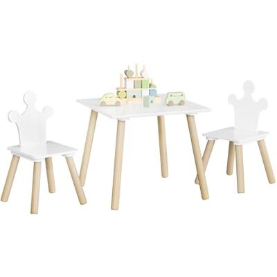 WOLTU 1 Table d'Enfant avec 2 Chaises , Mobilier Enfants pour Crèche, Jardin d'Enfants, en MDF + Bois , Blanc + Couleur de Bois Clair - Publicité WOLTU 1 Table d'Enfant avec 2 Chaises , Mobilier Enfants pour Crèche, Jardin d'Enfants, en MDF + Bois , Blanc + Couleur de Bois Clair - Publicité