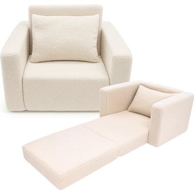 Odolplusz Fauteuil pliant pour enfant Mini-fauteuil, chaise d'enfant, fauteuil douillet Meubles pour chambre d'enfant (Teddy Beige) - Publicité Odolplusz Fauteuil pliant pour enfant Mini-fauteuil, chaise d'enfant, fauteuil douillet Meubles pour chambre d'enfant (Teddy Beige) - Publicité