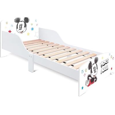 ARDITEX Lit pour Enfants Disney Mickey Mouse 70x143x60 cm avec barrières de sécurité – Idéal dès 3 Ans – Ligne Pure - Publicité ARDITEX Lit pour Enfants Disney Mickey Mouse 70x143x60 cm avec barrières de sécurité – Idéal dès 3 Ans – Ligne Pure - Publicité