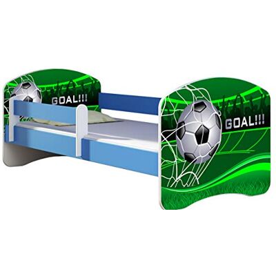 ACMA Lit Enfant Junior TIROIR Matelas sommier Gratuite Bleu Meubles pour Enfants II (14 Goal, 140 x 70 cm) - Publicité ACMA Lit Enfant Junior TIROIR Matelas sommier Gratuite Bleu Meubles pour Enfants II (14 Goal, 140 x 70 cm) - Publicité